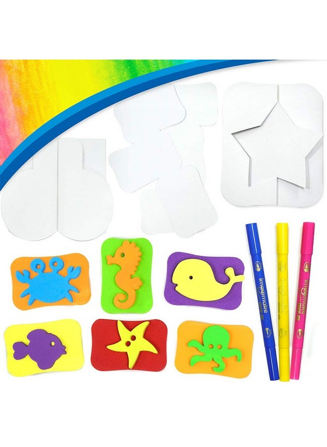 إيماجيميك مجموعة تلوين وختم المحيط من Stamp Art للبنات والأولاد من سن 3 سنوات فما فوق، متعددة الألوان - Image 2