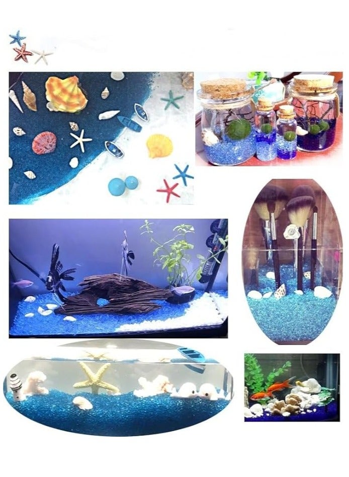 صخور الزجاج الشفافة بوزن 0.93 رطل لحوض السمك، تُستخدم كحصى أو حجارة زخرفية في الأحواض والحدائق وأحواض السلاحف وأحواض الأسماك بيتا والأحواض الخاصة بالأحياء البحرية. مثالية أيضًا كديكور للنباتات العصاري - Image 4