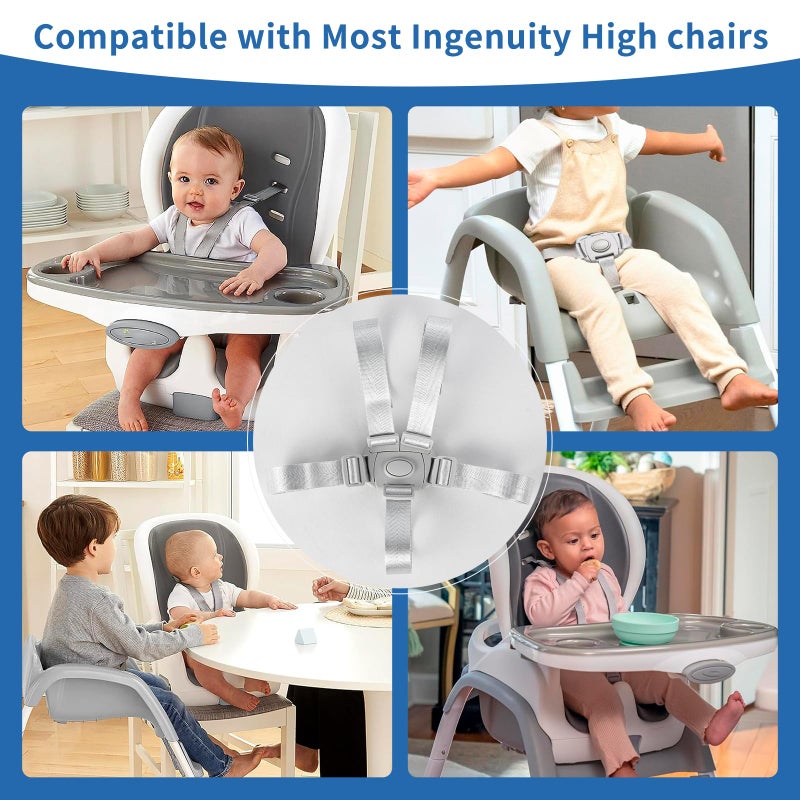 Runhike Adjustable High Chair Straps Replacement Compatible with Ingenuity for Most for Most 5 Point High Chairs,Secure Buckle,1PC - Image 4