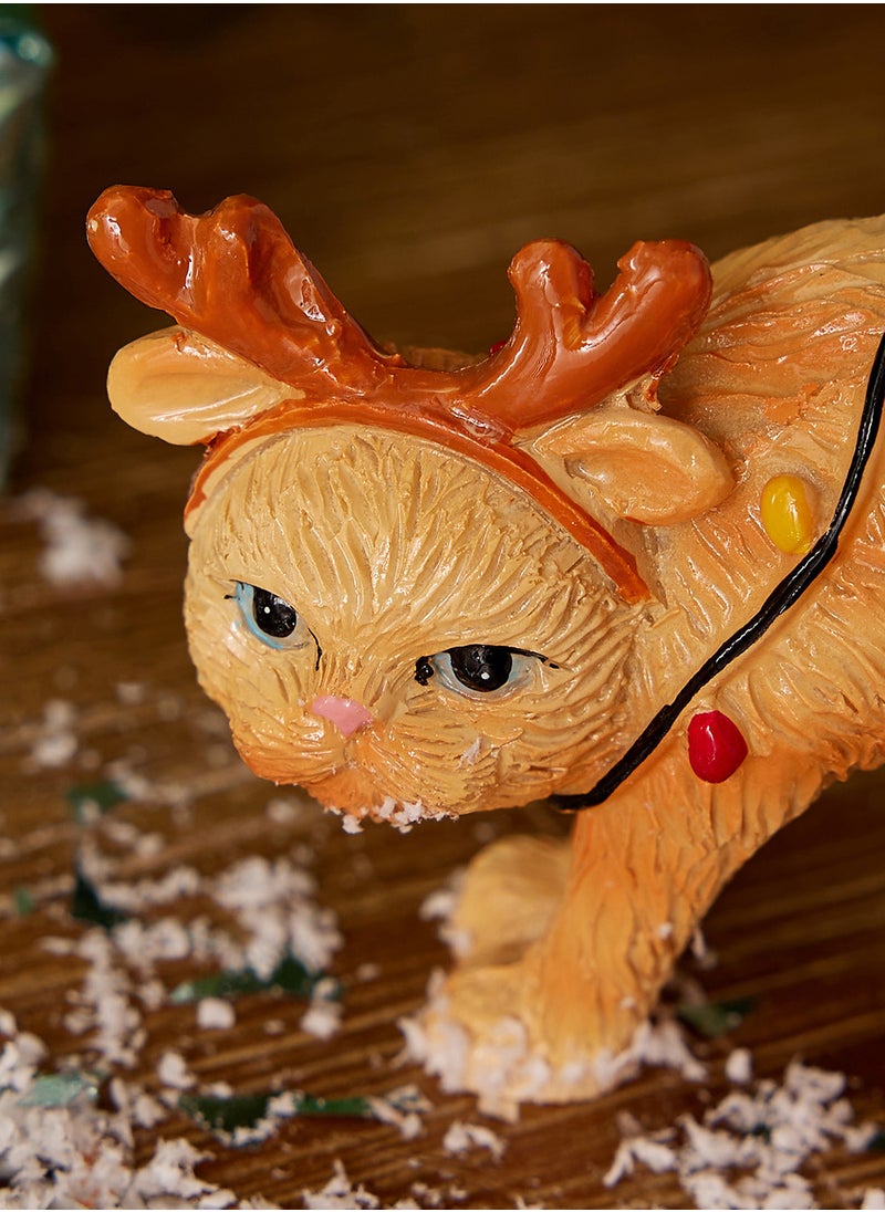 Typo Space Resin Christmas Ornament Cat Hanging In Lights  - Image 4