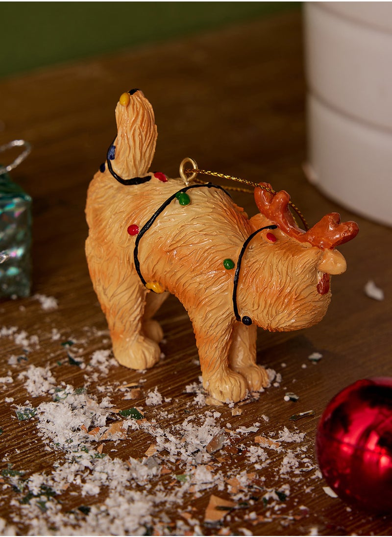 Typo Space Resin Christmas Ornament Cat Hanging In Lights  - Image 3
