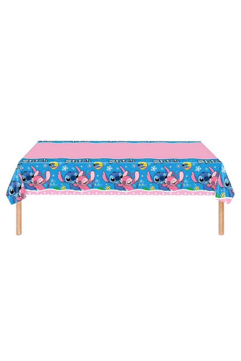 JAYATO 82 PCS for 10 Person Lilo & Stitch-themed Birthday Party Tableware decoration, including children's birthday paper plates, pull flags and tablecloths. - Image 3
