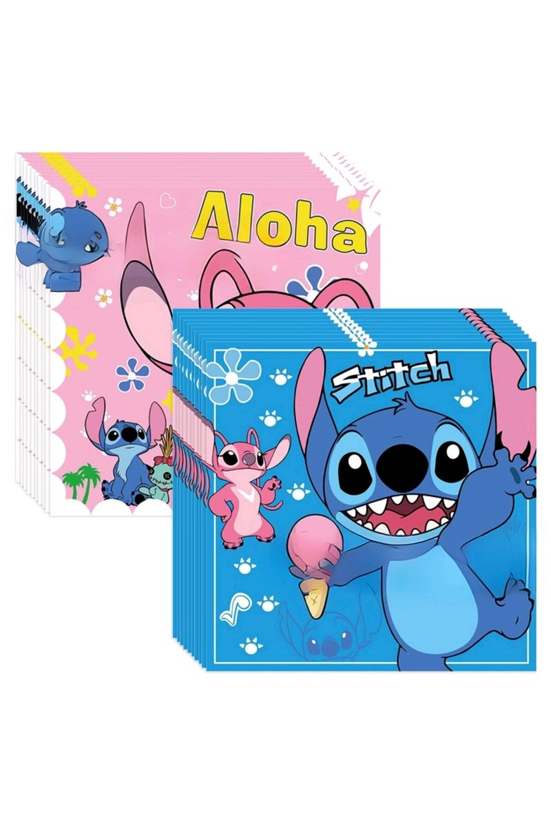 JAYATO 82 PCS for 10 Person Lilo & Stitch-themed Birthday Party Tableware decoration, including children's birthday paper plates, pull flags and tablecloths. - Image 5