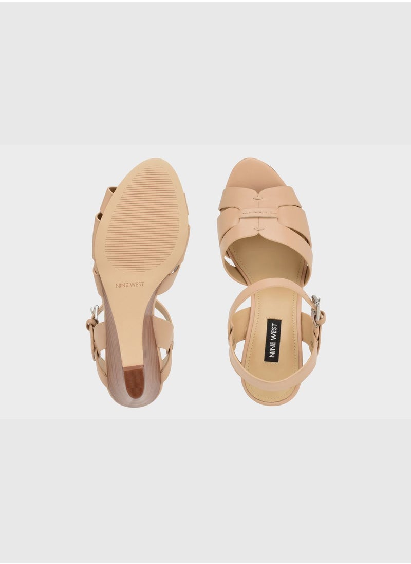 NINE WEST wnJANIE3 Mid Heel Wedge Sandals  - Image 4