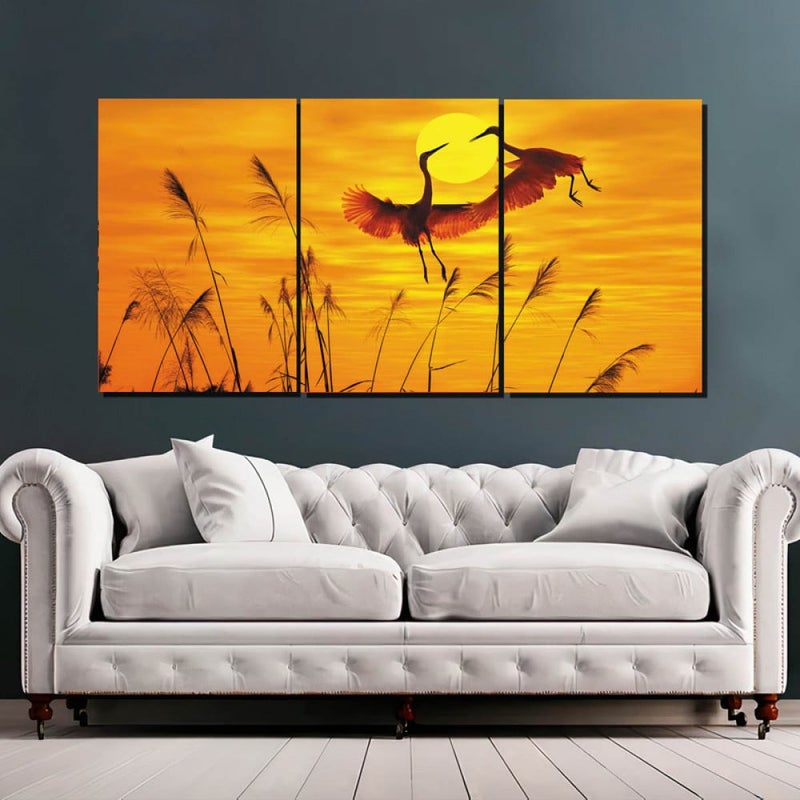 ماركتنا ثلاث لوحات قماشية فخمة بتصميم مودرن مع برواز مجوف مقاس (150×70) ثلاث قطع - Image 1