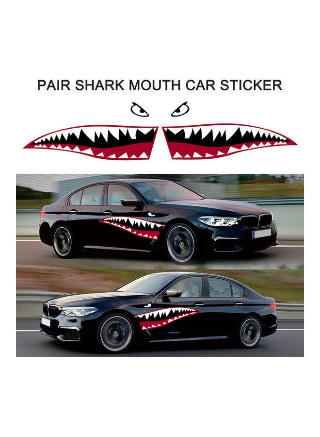 NIBEMINENT Pair Shark Teeth Mouth Reflective Decals Sticker - Image 1