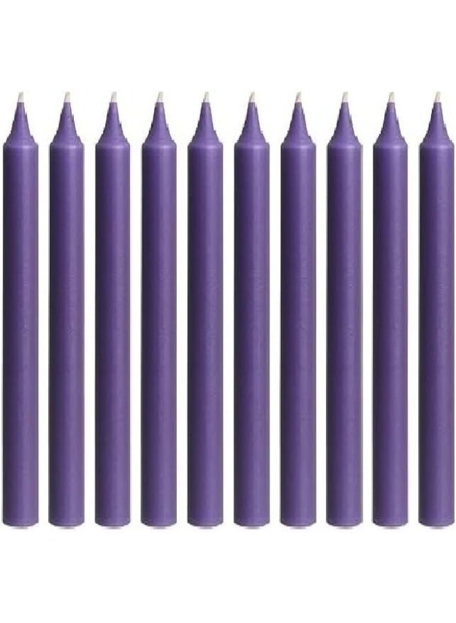 Plain Purple Candles Unscented Straight Tall Dinner Table Long Thin Ideal for Home Decoration Wedding Party Decor (Pack of 10 – 1.5x19cm) - Image 1