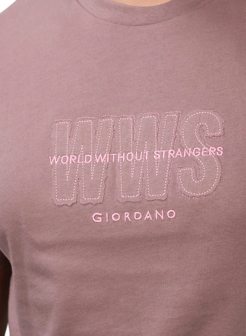 GIORDANO  Men's Slim Fit Cotton Jersey Crew Neck Print Tee | WWS Graphic for Men | Best Price UAE