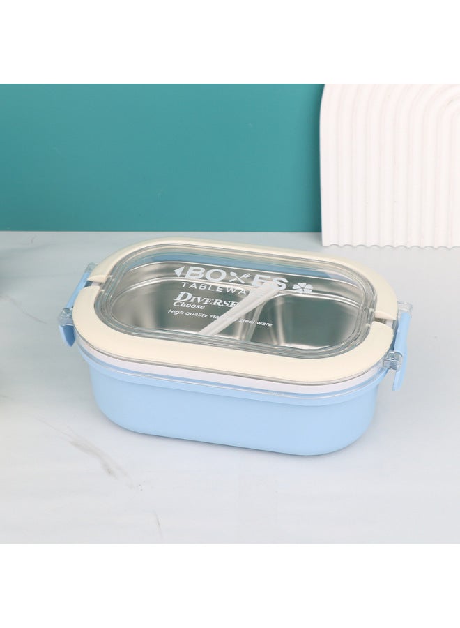 Compartment Stainless Steel Lunch Box Student White-collar Special With Meal Lunch Box Canteen Meal Office Worker Lunch Box-Specifications:Sky Blue  - Image 1