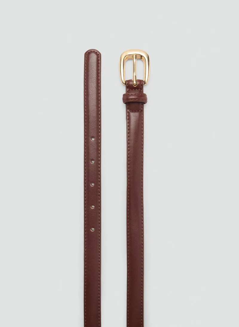 MANGO Buckle Skinny Belt