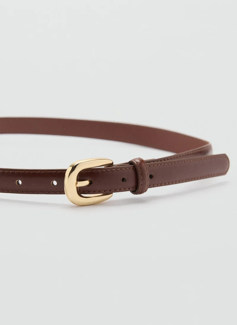 MANGO Buckle Skinny Belt