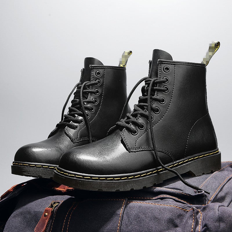 668 New European Station Couple Boots British Retro Style High-Top Work Shoes Cowhide Round-Toe Men'S And Women'S Leather Boots - Image 2