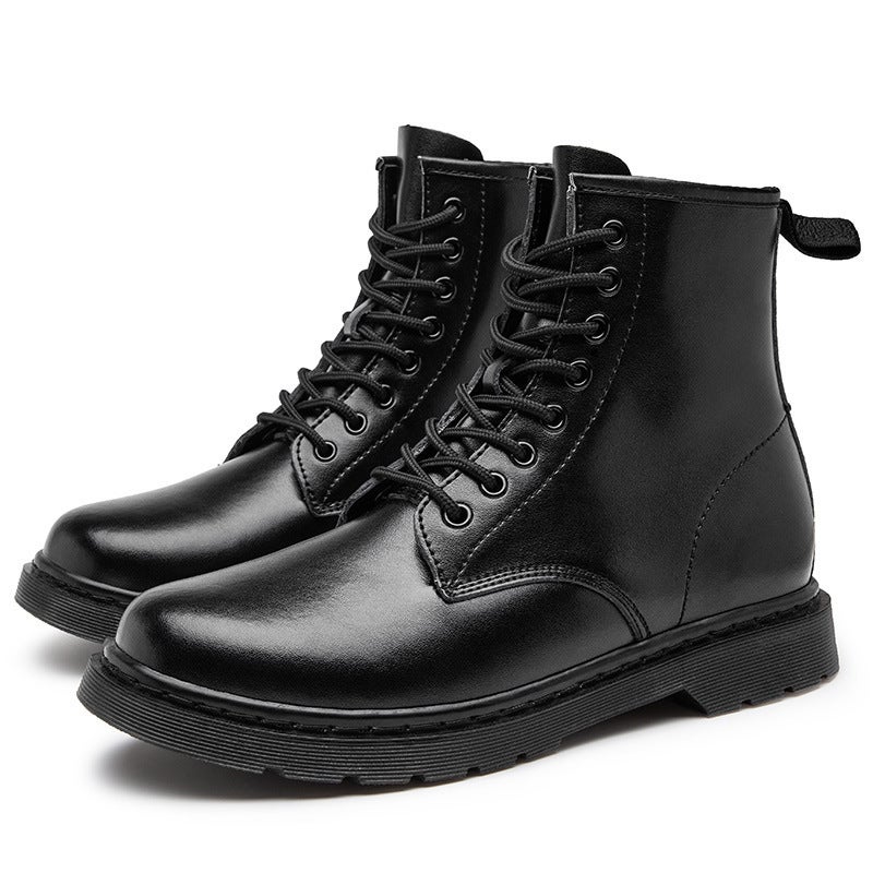 668 New European Station Couple Boots British Retro Style High-Top Work Shoes Cowhide Round-Toe Men'S And Women'S Leather Boots - Image 1