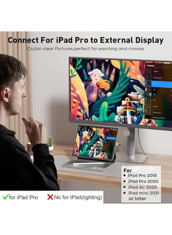 كيبل USB C إلى HDMI بطول 6 أقدام – عالي السرعة بدقة 4K – مثالي للاستخدام اليومي في المنزل والمكتب - Image 4