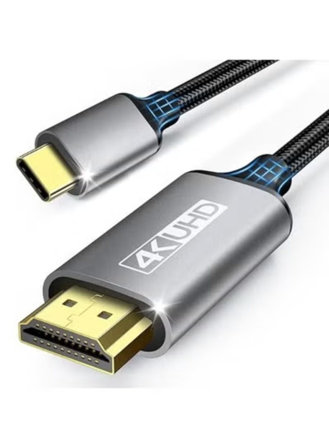 كيبل USB C إلى HDMI بطول 6 أقدام – عالي السرعة بدقة 4K – مثالي للاستخدام اليومي في المنزل والمكتب - Image 1