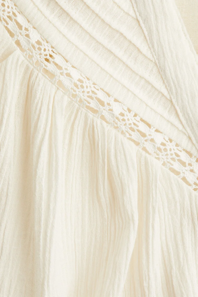 H&M Crinkled linen-blend blouse