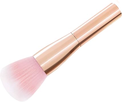 TRIXES فرشاة بودرة تريكس بلشر بلشر احترافية لمنتجات التجميل فرشاة مكياج خلاط جمال تغطية كاملة خالية من العيوب للوجه والخدين وخط الفك باللون الوردي الذهبي - Image 1