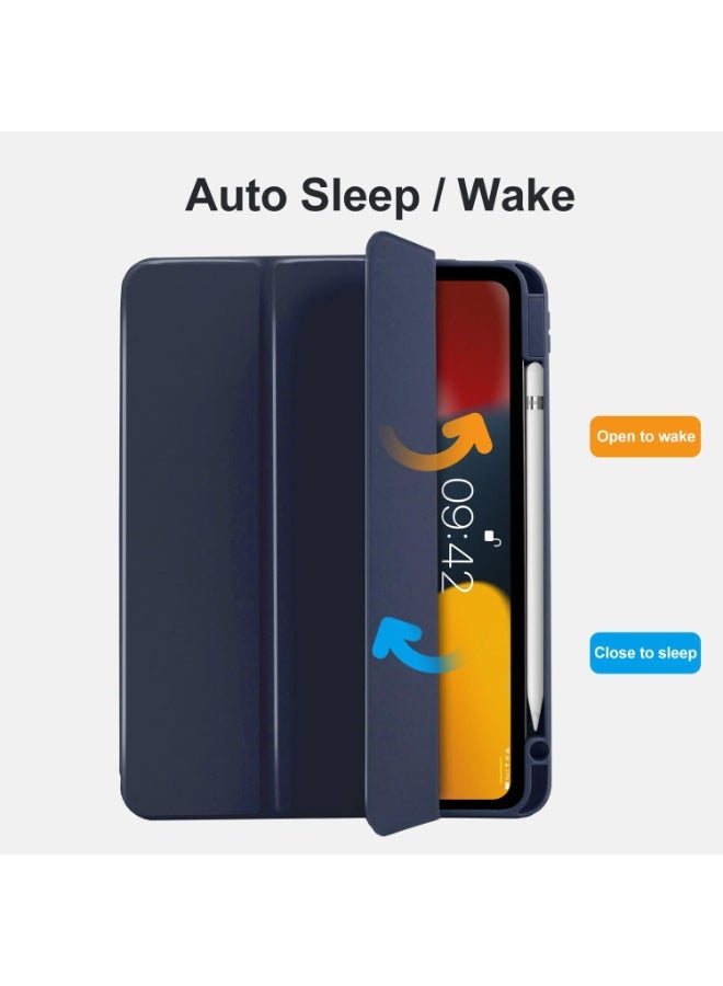 إيفو جراب لجهاز iPad Air 2025 (الجيل السابع) M3 مقاس 11 بوصة مع حامل قلم، غطاء ذكي نحيف مع غطاء خلفي شفاف لجهاز iPad Air 2025 (الجيل السابع) M3 مقاس 11 بوصة، يدعم الشحن اللاسلكي لقلم iPad، خاصية التشغيل/الإيقاف التلقائي - أزرق - Image 2