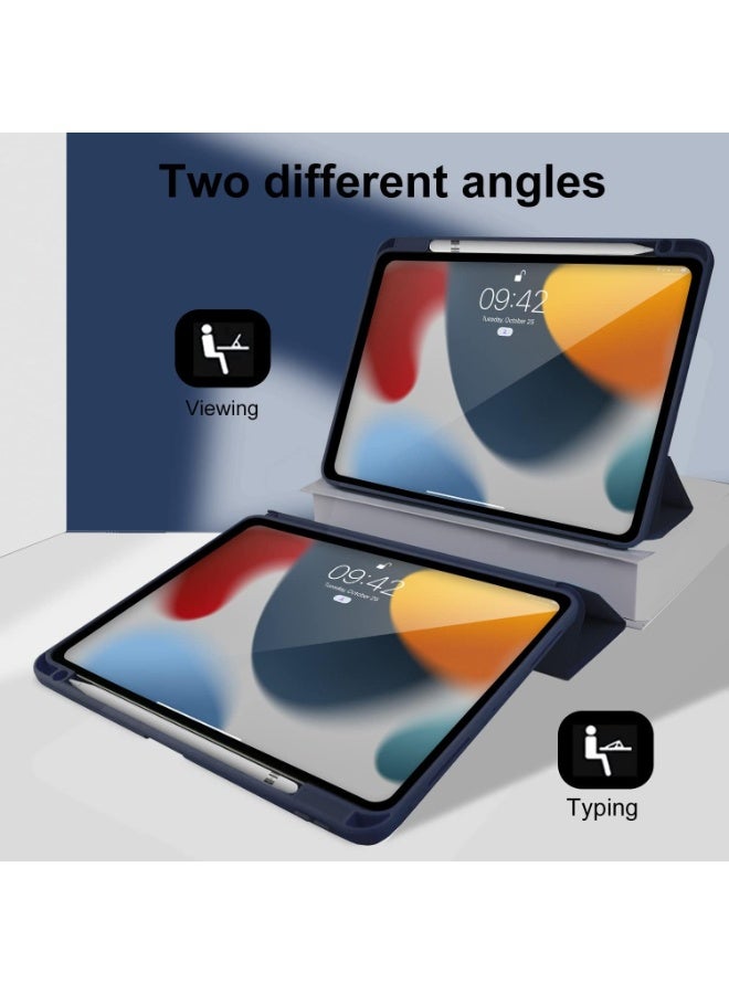 إيفو جراب لجهاز iPad Air 2025 (الجيل السابع) M3 مقاس 11 بوصة مع حامل قلم، غطاء ذكي نحيف مع غطاء خلفي شفاف لجهاز iPad Air 2025 (الجيل السابع) M3 مقاس 11 بوصة، يدعم الشحن اللاسلكي لقلم iPad، خاصية التشغيل/الإيقاف التلقائي - أزرق - Image 3