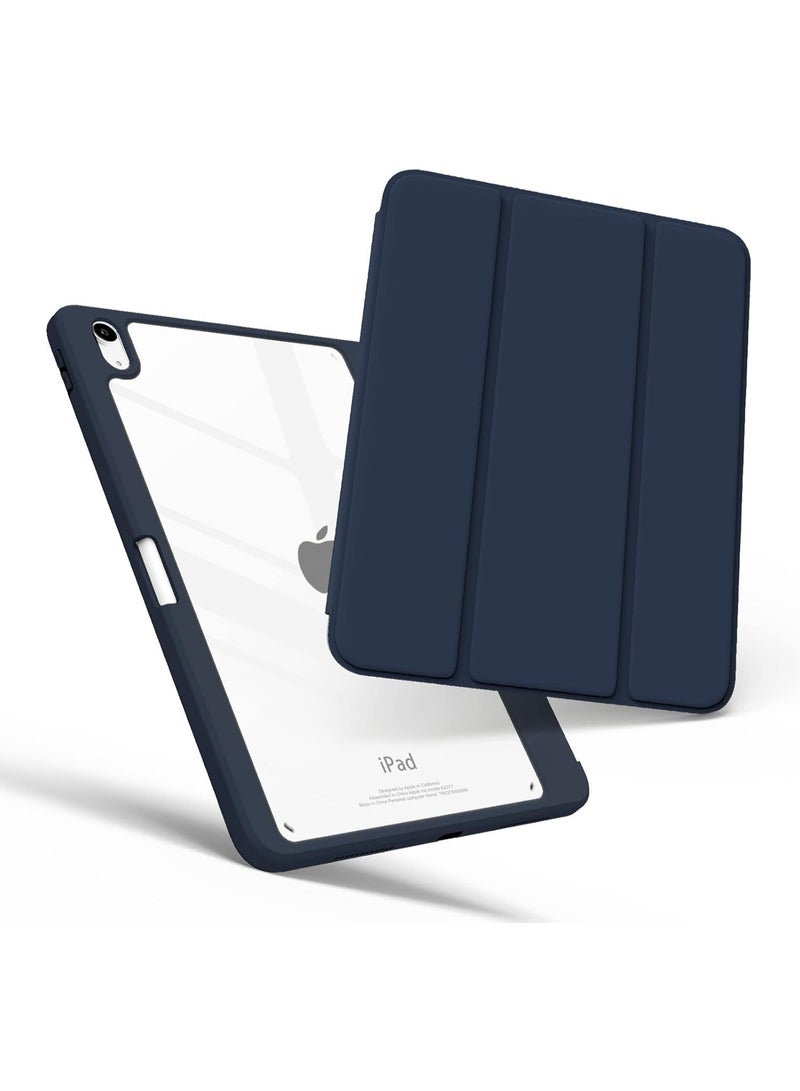 إيفو جراب لجهاز iPad Air 2025 (الجيل السابع) M3 مقاس 11 بوصة مع حامل قلم، غطاء ذكي نحيف مع غطاء خلفي شفاف لجهاز iPad Air 2025 (الجيل السابع) M3 مقاس 11 بوصة، يدعم الشحن اللاسلكي لقلم iPad، خاصية التشغيل/الإيقاف التلقائي - أزرق - Image 1