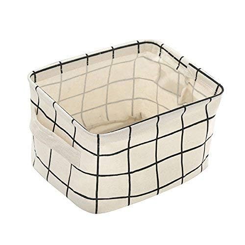 Minitul Pack of 6 Foldable Multipurpose Storage Box Small Canvas Fabric Organizer Baskets for Organizing Multi Purpose Storage Organizer Box with Handles Boxes for Storage in Wardrobe Multi Design - Image 2