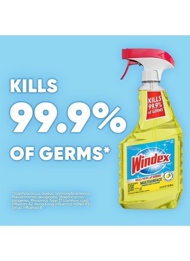 Windex - Multisurface Cleaner and Disinfectant Spray, Kills 99.9% of Germs, Viruses and Bacteria, Citrus Fresh Scent, 23 Fl Oz - Image 1