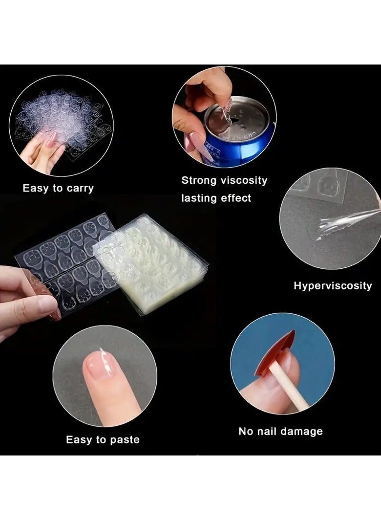 Goolsky 1200pcs/50 Sheets, Waterproof Breathable Jelly Double Sided Adhesive Tabs Nail Glue Sticker False Nail Tips For Manicure (Regular Size)  - Image 3