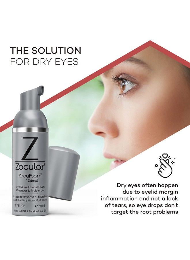 Zocular Zocufoam Eyelid Cleanser Foaming Eyelid Scrub For Blepharitis Demodex And Irritation Stye Treatment For Eyes Natural Ph Balanced Treatment 1.7 Fl Oz (50Ml) - Image 5