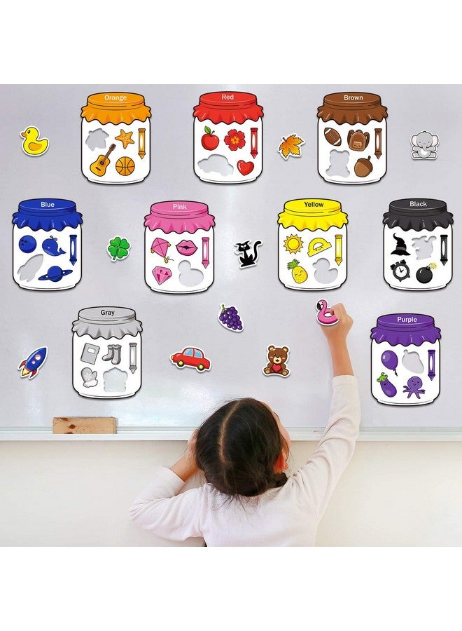 زنون مجموعة فرز مغناطيسية مكونة من 10 قطع للتعرف على الألوان، مغناطيس تعليمي ملون للأطفال الصغار، مغناطيس للثلاجة والسبورة البيضاء، للأطفال فوق سن 3 سنوات - Image 4