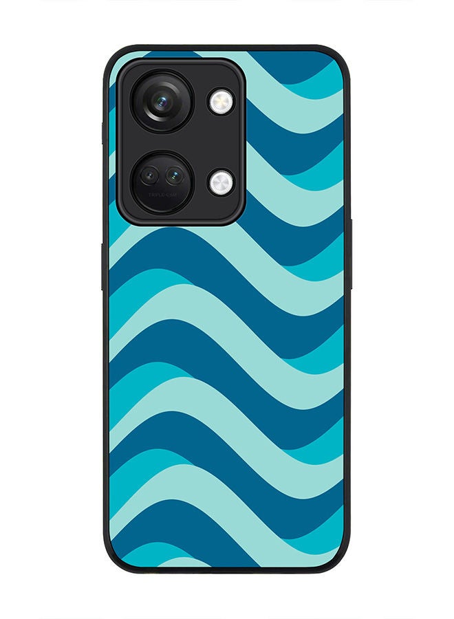Stylizedd Rugged Black edge case for ONEPLUS NORD 3 5G / OnePlus Ace 2V, Slim fit Soft Case Flexible Rubber Edges Anti Drop TPU Gel Thin Cover -  Curvy Blue - Image 1