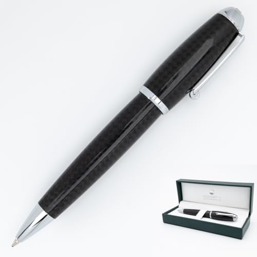 Monteverde USA Super Mega Carbon Fiber Ballpoint Pen Chrome Trim Durable Carbon Fiber Body Smooth Writing ParkerStyle Refillable Pen Substantial and Stylish - Image 1