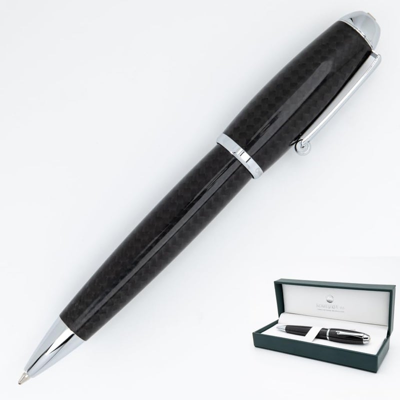 Monteverde USA Super Mega Carbon Fiber Ballpoint Pen Chrome Trim Durable Carbon Fiber Body Smooth Writing ParkerStyle Refillable Pen Substantial and Stylish - Image 2
