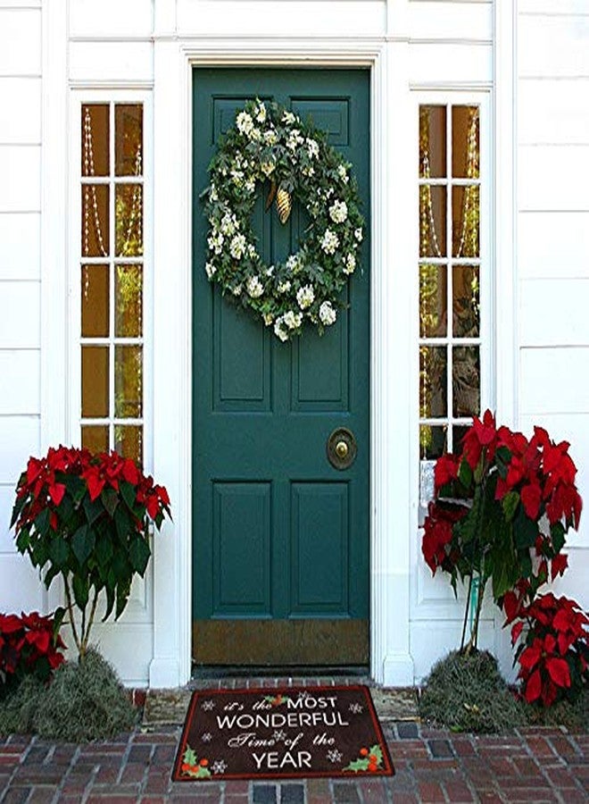 E-view Decorative Indoor/Outdoor Rubber Back Entry Way Doormat for Patio, Front Door, All Weather Exterior Doors Christmas Holiday Doormat (Color-Wonderful Time) - Image 3