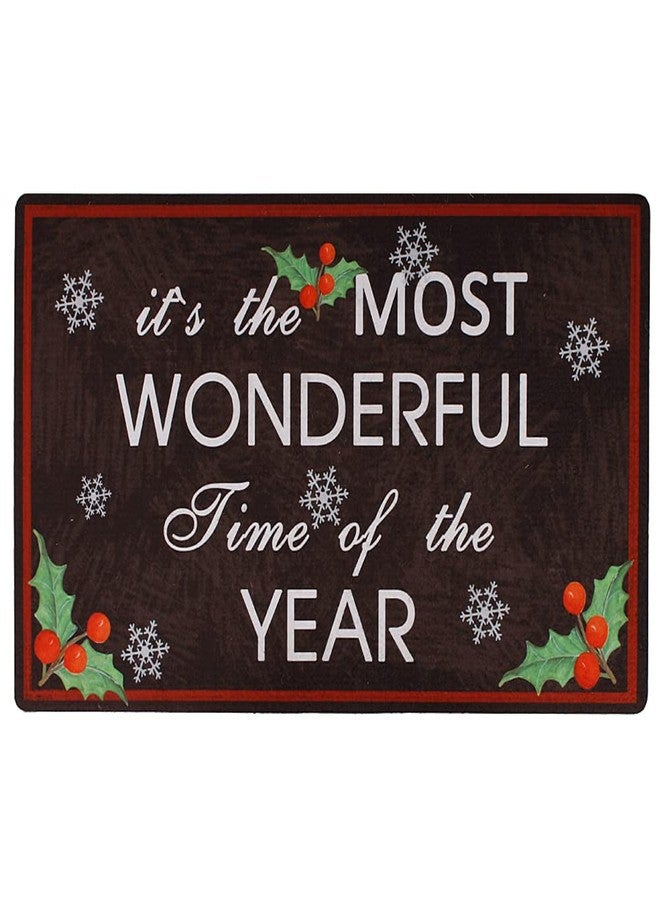 E-view Decorative Indoor/Outdoor Rubber Back Entry Way Doormat for Patio, Front Door, All Weather Exterior Doors Christmas Holiday Doormat (Color-Wonderful Time) - Image 1