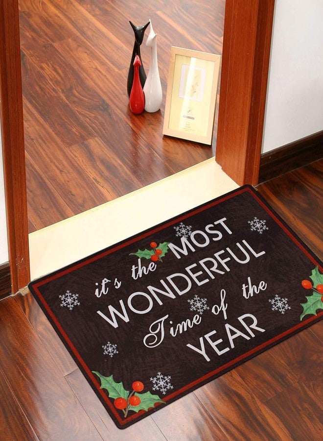 E-view Decorative Indoor/Outdoor Rubber Back Entry Way Doormat for Patio, Front Door, All Weather Exterior Doors Christmas Holiday Doormat (Color-Wonderful Time) - Image 2
