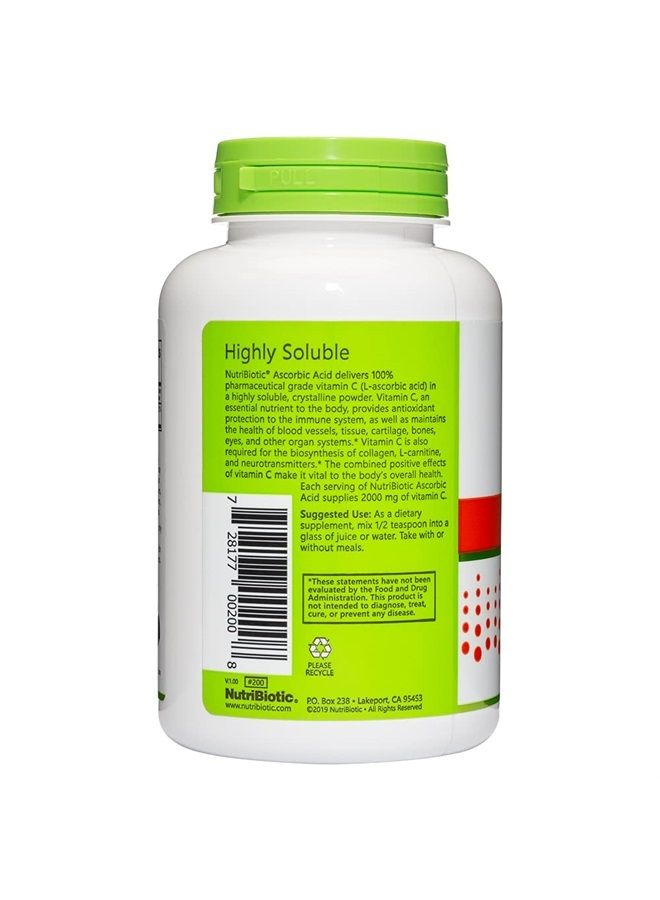 Nutribiotic مسحوق حمض الأسكوربيك فيتامين C، 8 أونصات | درجة صيدلانية L-حمض الأسكوربيك، 2000 ملغ لكل حصة | مكمل دعم الكولاجين الأساسي للمناعة ومضادات الأكسدة | نباتي، خالي من الغلوتين والمواد المعدلة وراثيًا - Image 2