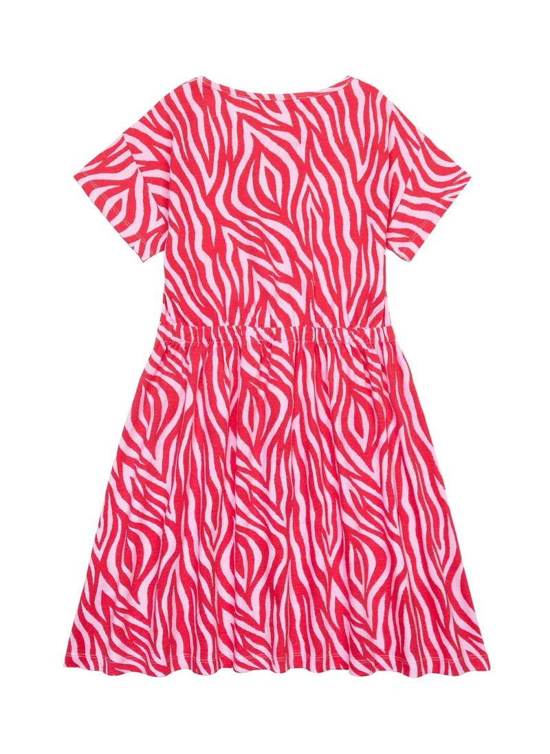 MINOTI Kids Girls Printed dress with a tied waist