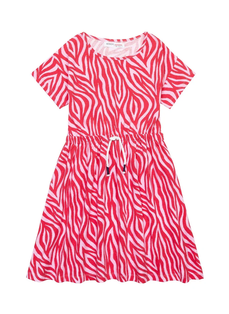MINOTI Kids Girls Printed dress with a tied waist