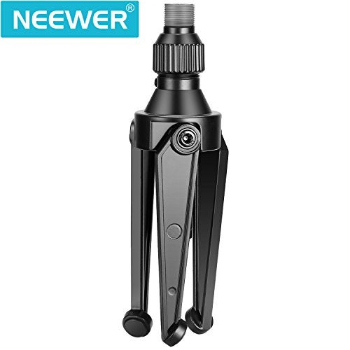 Neewer Foldable Iron Mini Desktop Microphone Tripod Stand Adjustable Height 4975 inches12519 centimeters for Lectures Podcasts Online Chat Meeting Screencasts and More NW050 - Image 3