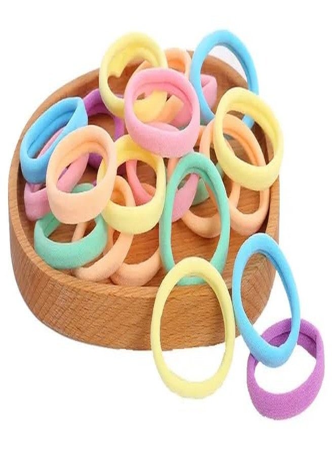 Mluffy Toddler Kids Elastic Rubber Not Hurt Hair Bands Cotton Elastic Delight Hair Ponytail Holder for Women's (Multicolor) (Pack Of 50) - Image 5