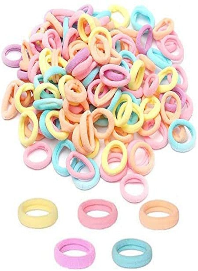 Mluffy Toddler Kids Elastic Rubber Not Hurt Hair Bands Cotton Elastic Delight Hair Ponytail Holder for Women's (Multicolor) (Pack Of 50) - Image 1