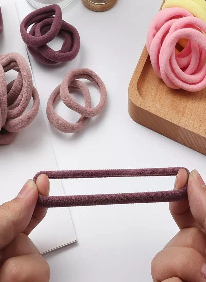 Mluffy Toddler Kids Elastic Rubber Not Hurt Hair Bands Cotton Elastic Delight Hair Ponytail Holder for Women's (Multicolor) (Pack Of 50) - Image 3