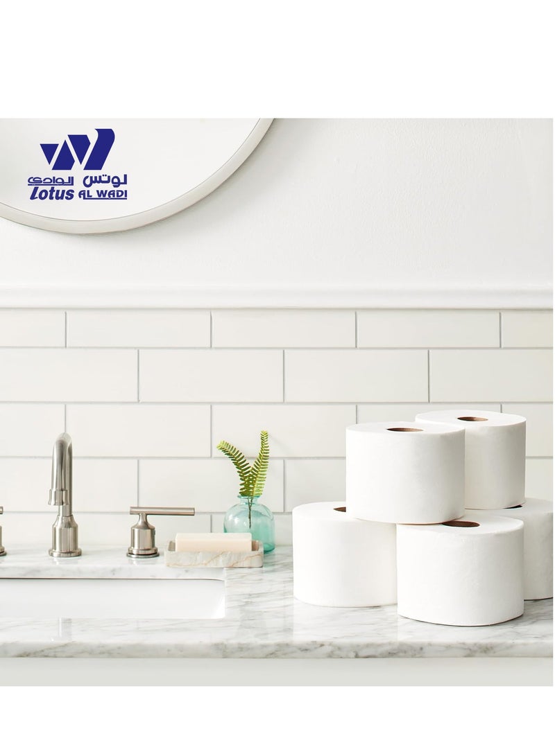 Lotus Alwadi Lotus Alwadi 2-Ply Toilet Paper & Bathroom Roll, Ultra-Soft, Unscented, 40 Rolls, 500 Sheets per Roll (Total of 20,000 sheets of tissue) - 4 Packs of 10, White  - Image 5