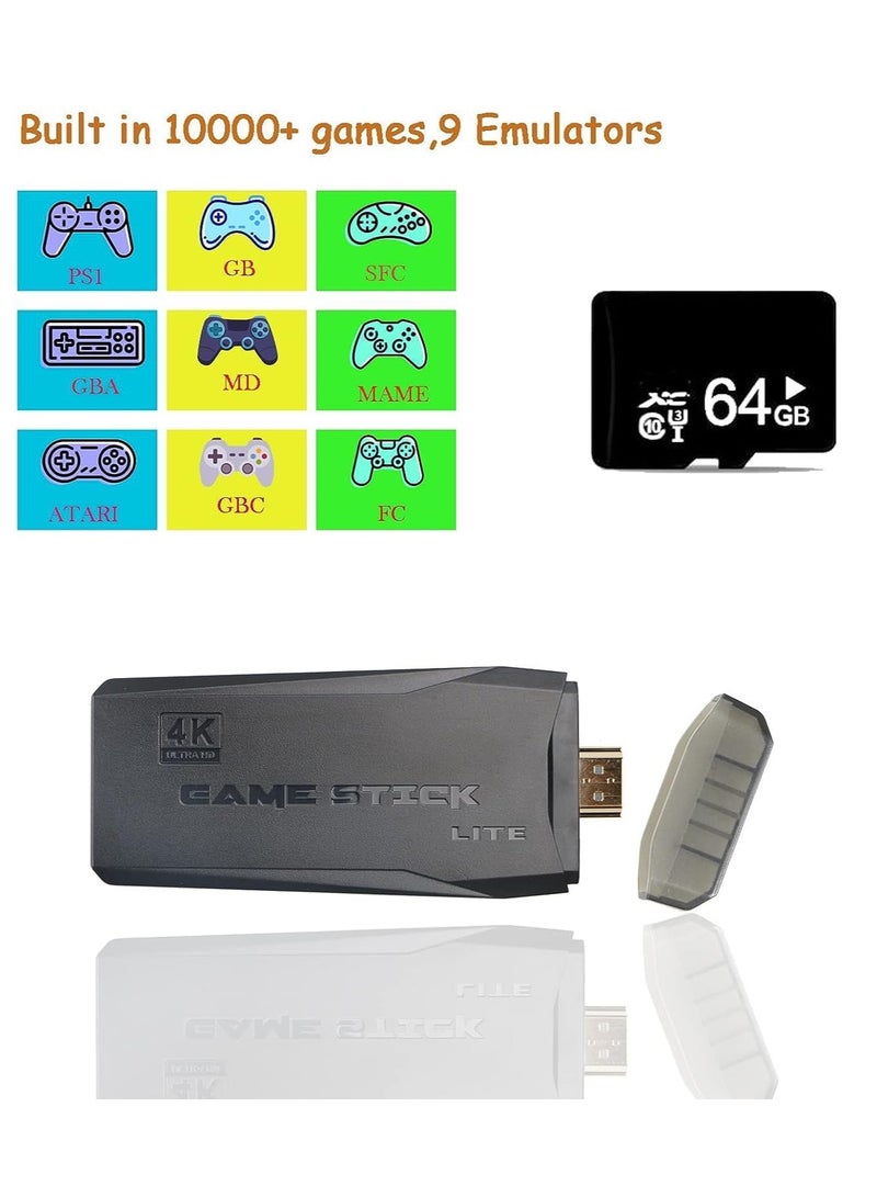 ELTRAZONE Wireless Retro Game Console, Plug and Play Video Game Stick Built in 10000+ Games,9 Classic Emulators, 4K High Definition HDMI Output for TV with Dual 2.4G Wireless Controllers - Image 2