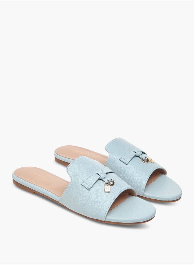 Flora Bella By Shoexpress Lock Accent Slip-On Sandals  - Image 1