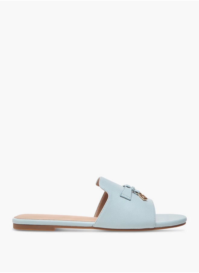 Flora Bella By Shoexpress Lock Accent Slip-On Sandals  - Image 3