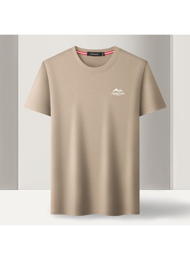 Fomoce men's Summer Short Sleeve T-shirt - Simple, Comfortable Solid Color Tee For All Body Types - Image 4