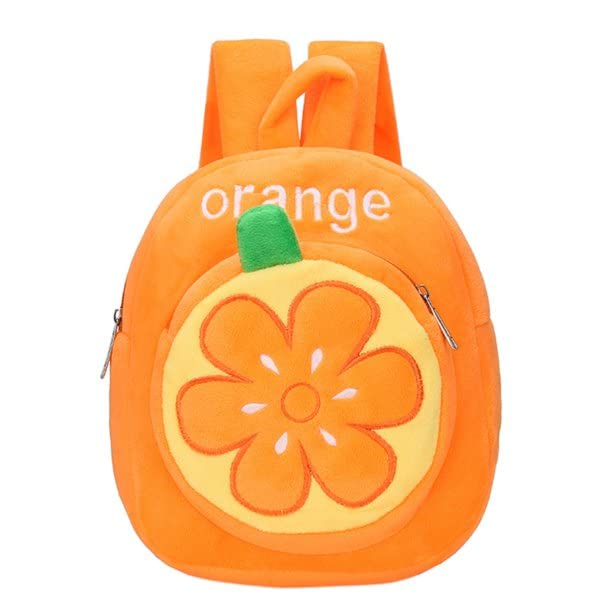 blue tree School Bag for Cute kids for (1-5 Years), Preschool Soft Plush Orange Bag for toddlers, Travel Animal Cartoon Backpack for Boys and Girls - Image 1