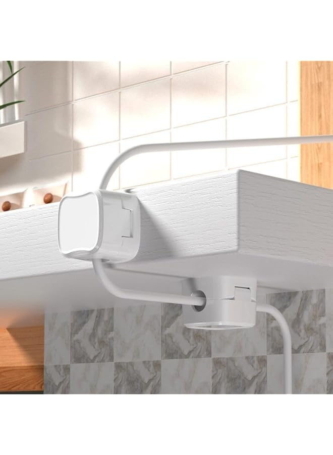 Green Tiger 6 Pcs Adhesive Charger Cable Management Clips, Cable Organizer, Cord Organizer for Home and Office Wall Desktop Nightstand. Useful for USB Cables, Power Cords, TV Cables, PC (White) - Image 2