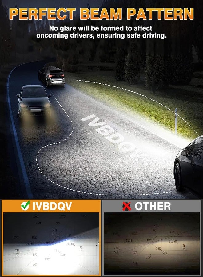 IVBDQV Fit 2007-2018 for TOYOTA CAMRY Headlight Bulbs, 9005/HB3 High Beam and H11/H9 Low Beam 9005 H11 Halogen Bulbs 300% Brightness High Performance Halogen Bulbs Combo 4PCS - Image 5